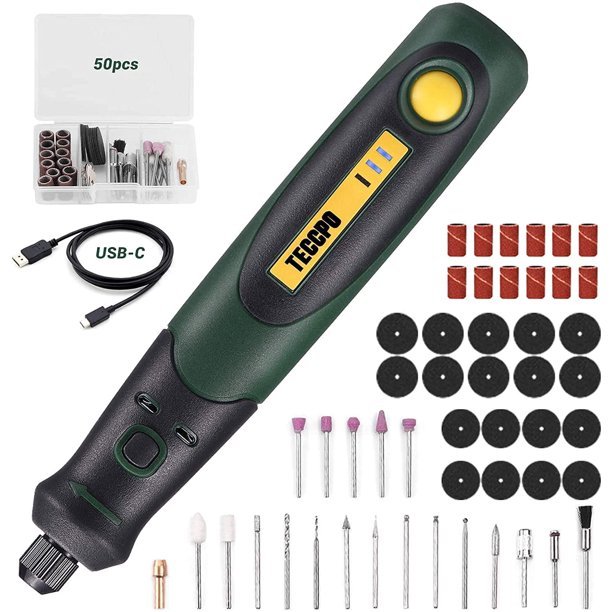 TECCPO Cordless Rotary Tool, 50pcs Accessories